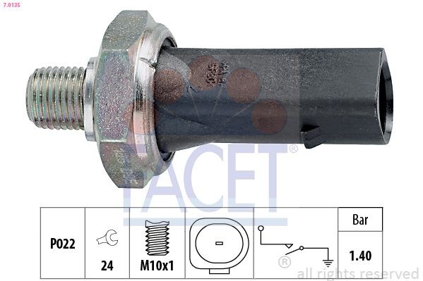 FACET 7.0135: Õlisurvelülitus Made in Italy - OE Equivalent