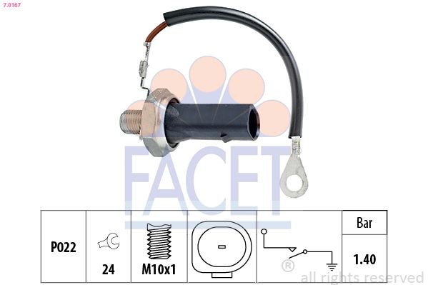 FACET 7.0167: Õlisurvelülitus Made in Italy - OE Equivalent