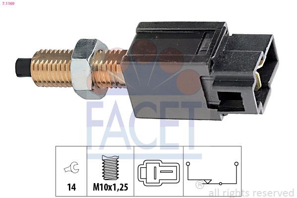 FACET 7.1169: Stabdžių žibinto jungiklis Made in Italy - OE Equivalent