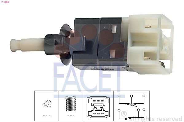 FACET 7.1206: Stabdžių žibinto jungiklis Made in Italy - OE Equivalent