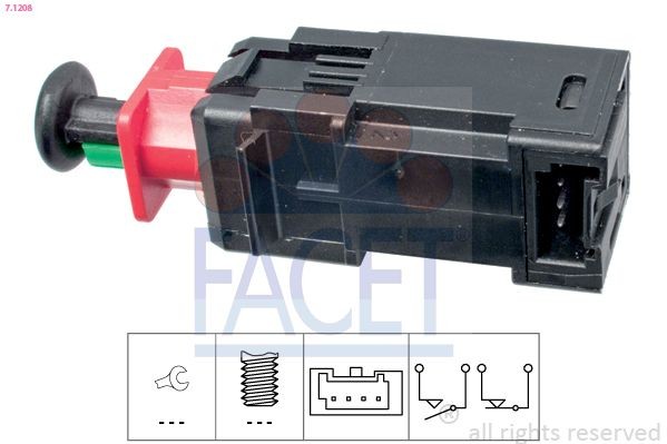 FACET 7.1208: Comutator lumini frana Made in Italy - OE Equivalent