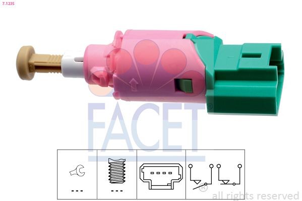FACET 7.1235: Contacteur de feux stop Made in Italy - OE Equivalent