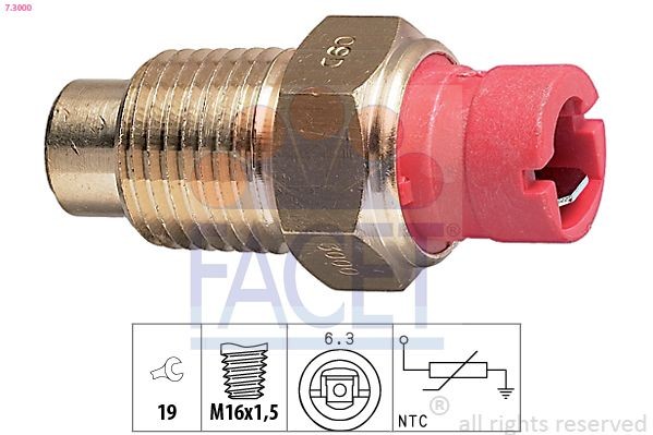 FACET 7.3000: Andur, Jahutusvedeliku temp. M16x1,5, Made in Italy - OE Equivalent