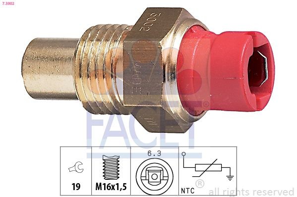 FACET 7.3002: Andur, Jahutusvedeliku temp. M16x1,5, Made in Italy - OE Equivalent