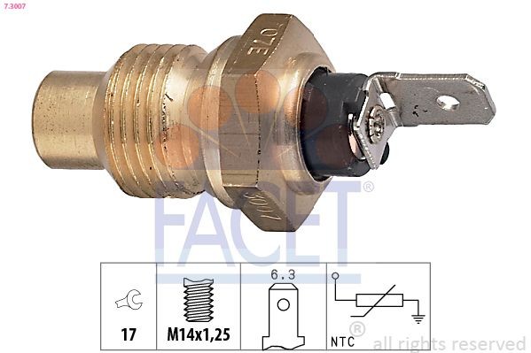 FACET 7.3007: Andur, Jahutusvedeliku temp. M14x1,25, Made in Italy - OE Equivalent