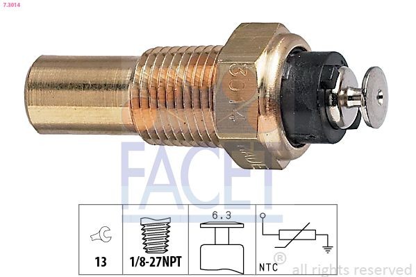 FACET 7.3014: Andur, Jahutusvedeliku temp. 1/8-27NPT, Made in Italy - OE Equivalent