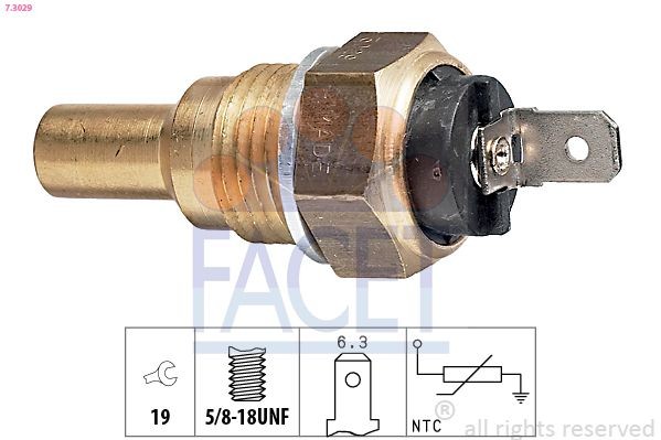 FACET 7.3029: Andur, Jahutusvedeliku temp. 5/8-18UNF, Made in Italy - OE Equivalent