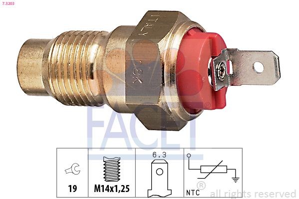 FACET 7.3203: Andur, Jahutusvedeliku temp. M14x1,25, Made in Italy - OE Equivalent