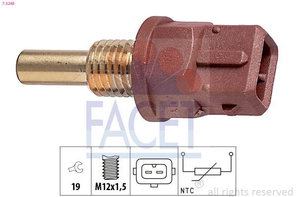 FACET 7.3248: Andur, Õlitemperatuur Made in Italy - OE Equivalent
