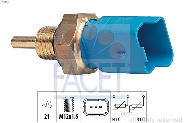 FACET 7.3291: Andur, Jahutusvedeliku temp. Made in Italy - OE Equivalent