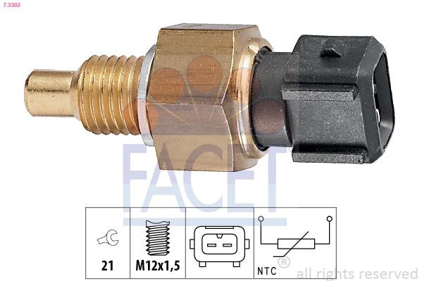 FACET 7.3303: Andur, Jahutusvedeliku temp. Made in Italy - OE Equivalent
