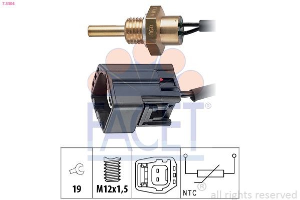 FACET 7.3304: Andur, Jahutusvedeliku temp. Made in Italy - OE Equivalent