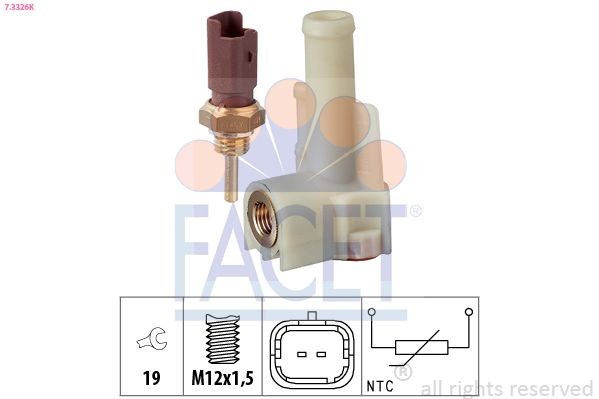 FACET 7.3326K: Andur, Jahutusvedeliku temp. Made in Italy - OE Equivalent