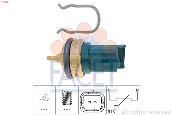 FACET 7.3328: Senzor, temperatura lichid de racire Made in Italy - OE Equivalent