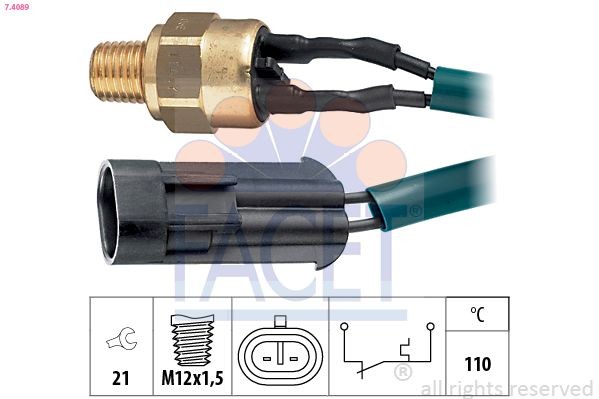 FACET 7.3525: Andur, Jahutusvedeliku temp. M16x1,5, Made in Italy - OE Equivalent