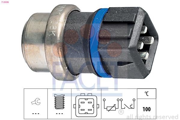 FACET 7.3536: Andur, Jahutusvedeliku temp. Made in Italy - OE Equivalent