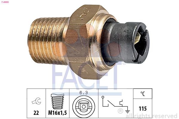 FACET 7.4000: Temperatuurilüliti, jahutusvedeliku hoiatuslamp Made in Italy - OE Equivalent