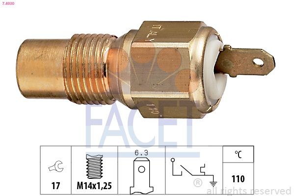 FACET 7.4030: Temperatuurilüliti, jahutusvedeliku hoiatuslamp Made in Italy - OE Equivalent