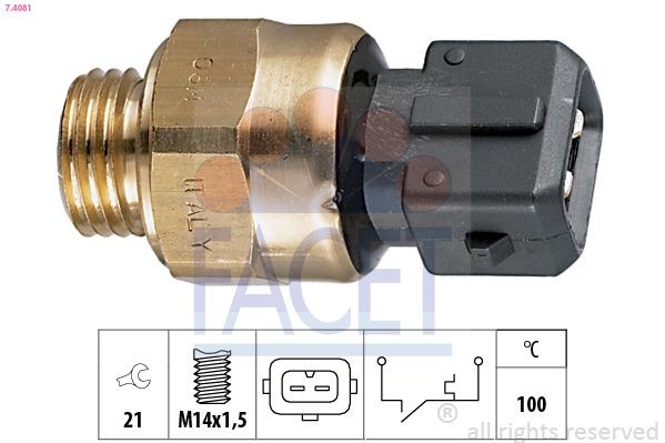 FACET 7.4081: Temperatuurilüliti, jahutusvedeliku hoiatuslamp Made in Italy - OE Equivalent