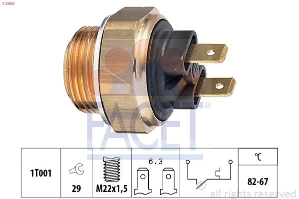 FACET 7.5004: Comutator temperatura, ventilator radiator Made in Italy - OE Equivalent