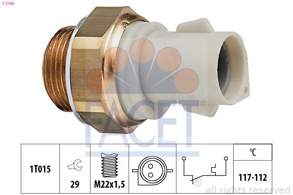 FACET 7.5166: Temperatuurilülitus, radiaatorivent. Made in Italy - OE Equivalent