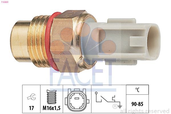 FACET 7.5223: Comutator temperatura, ventilator radiator Made in Italy - OE Equivalent