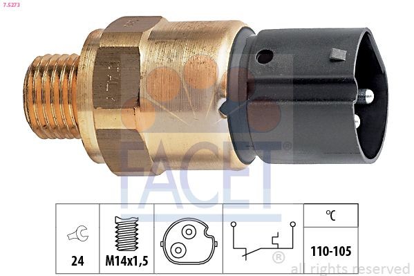 FACET 7.5273: Temperatuurilülitus, radiaatorivent. Made in Italy - OE Equivalent