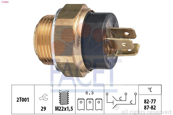FACET 7.5604: Comutator temperatura, ventilator radiator Made in Italy - OE Equivalent