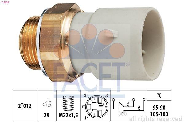 FACET 7.5639: Comutator temperatura, ventilator radiator Made in Italy - OE Equivalent