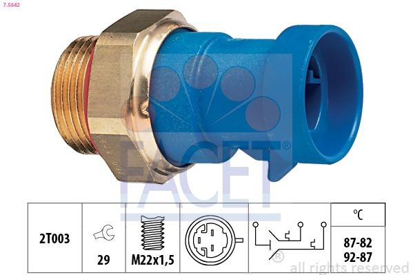 FACET 7.5642: Comutator temperatura, ventilator radiator Made in Italy - OE Equivalent