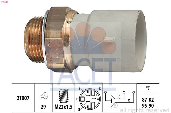 FACET 7.5645: Temperatuurilülitus, radiaatorivent. Made in Italy - OE Equivalent