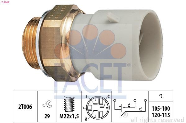 FACET 7.5649: Temperatuurilülitus, radiaatorivent. Made in Italy - OE Equivalent