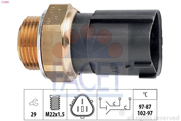 FACET 7.5690: Temperatuurilülitus, radiaatorivent. Made in Italy - OE Equivalent