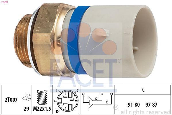 FACET 7.5701: Temperatuurilülitus, radiaatorivent. Made in Italy - OE Equivalent