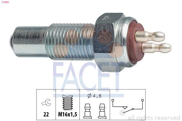 FACET 7.6006: Lüliti, tagurdustuli Made in Italy - OE Equivalent