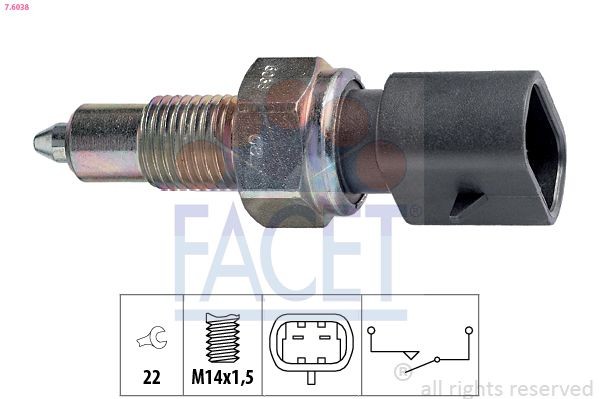 FACET 7.6038: Lüliti, tagurdustuli Made in Italy - OE Equivalent