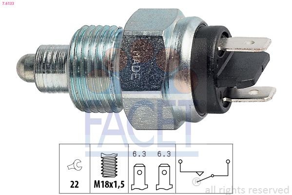 FACET 7.6133: Lüliti, tagurdustuli Made in Italy - OE Equivalent