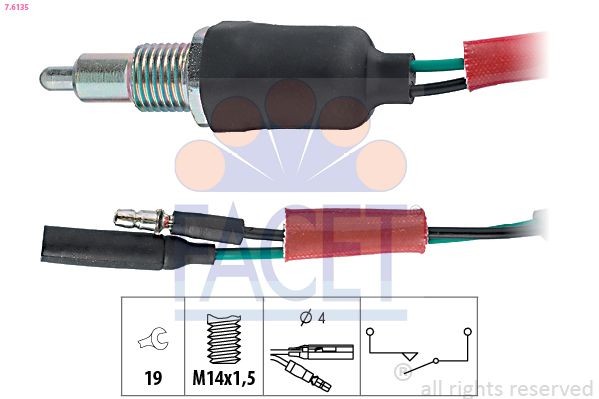 FACET 7.6135: Lüliti, tagurdustuli Made in Italy - OE Equivalent
