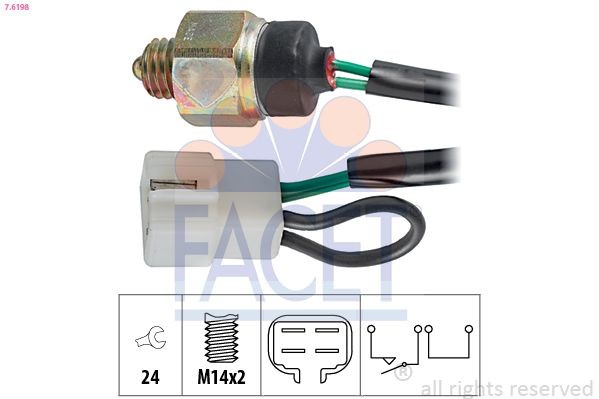 FACET 7.6198: Lüliti, tagurdustuli Made in Italy - OE Equivalent