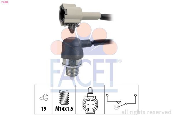 FACET 7.6236: Lüliti, tagurdustuli Made in Italy - OE Equivalent