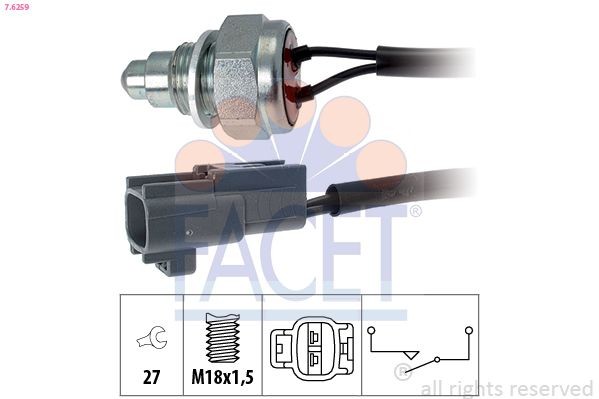 FACET 7.6259: Lüliti, tagurdustuli Made in Italy - OE Equivalent