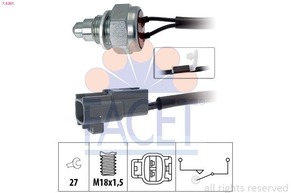 FACET 7.6261: Lüliti, tagurdustuli Made in Italy - OE Equivalent