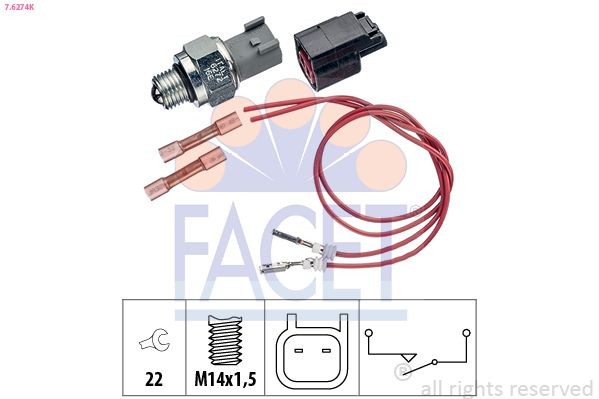 FACET 7.6274K: Lüliti, tagurdustuli Made in Italy - OE Equivalent