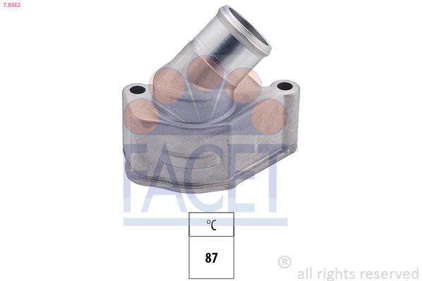 FACET 7.8352: Termostaat, Jahutusvedelik 87°C, koos tihendiga, Made in Italy - OE Equivalent