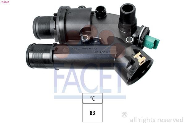 FACET 7.8747: Termostat, lichid racire 83°C, cu etansare, Made in Italy - OE Equivalent