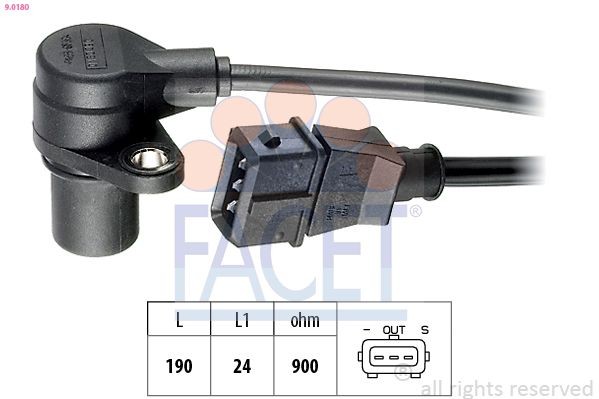 FACET 9.0180: Senzor impulsuri, arbore cotit Made in Italy - OE Equivalent