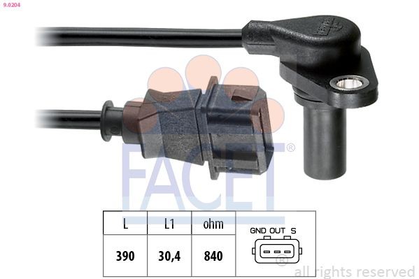 FACET 9.0204: Pööreteandur, automaatk.kast Made in Italy - OE Equivalent