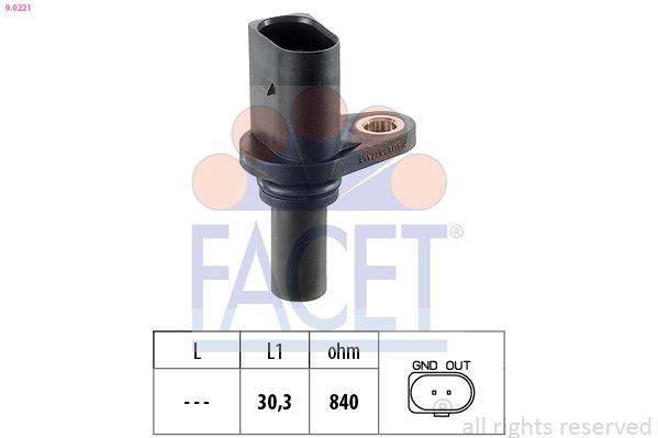FACET 9.0221: Pööreteandur, automaatk.kast Made in Italy - OE Equivalent