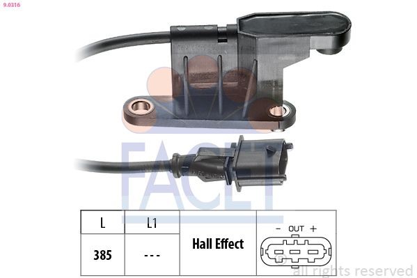 FACET 9.0316: Andur, Nukkvõllipositsioon Made in Italy - OE Equivalent