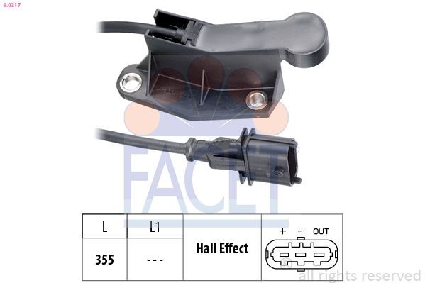FACET 9.0317: Andur, Nukkvõllipositsioon Made in Italy - OE Equivalent